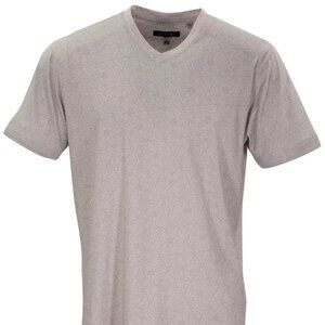 Lords of Harlech Tan Geo V-neck Slub Jersey Short Sleeve T-Shirt